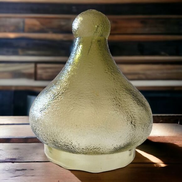 Vintage Empoli Glass Jar Top ONLY Pebbled Olive Green Candy Jar Lid Mid Century. - Picture 16 of 16